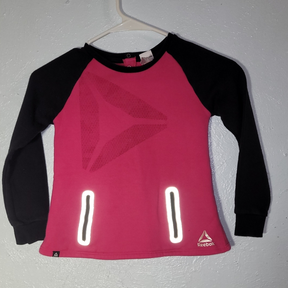 Reebok 5T Girls Pink Black Long Sleeve Shirt - Picture 1 of 5